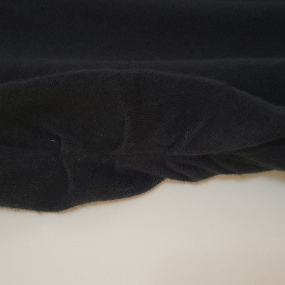 COPPER KEY Black Form Fitting Ruched Mock Turtleneck Sweater - Picture 3 of 7